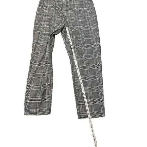 DYNAMITE Grey Plaid High Waist Straight Leg Cropped Dress Pant Y2K Trouser 6 - Picture 7 of 10